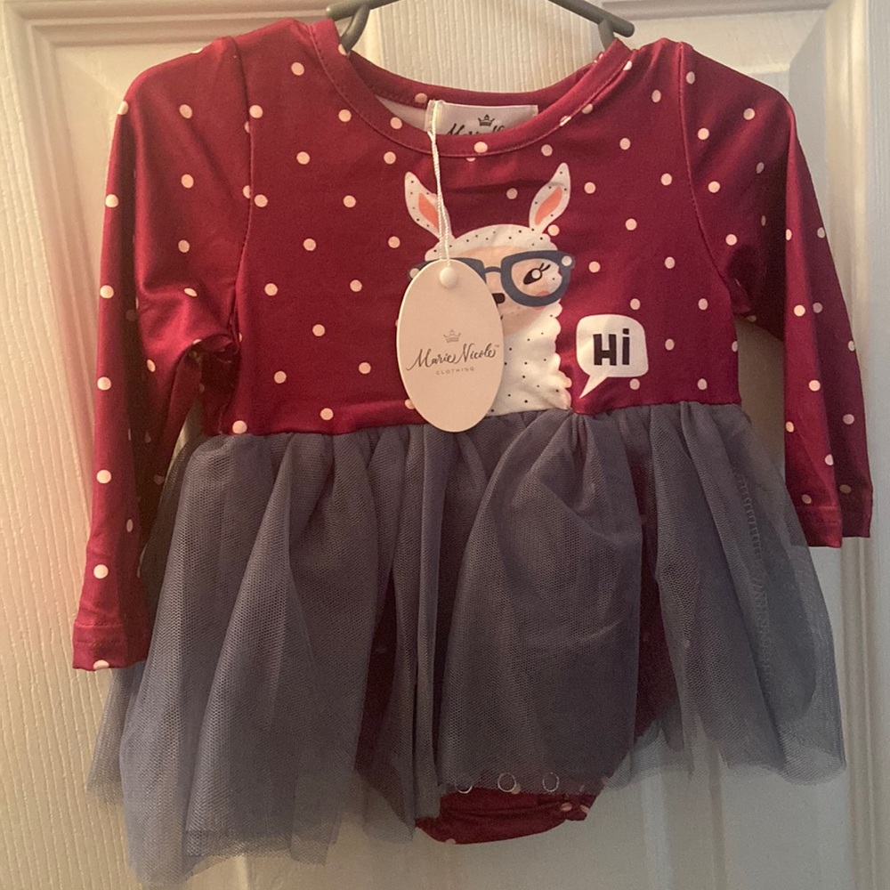 NWT Marie Nicole llama bubble dress with tutu